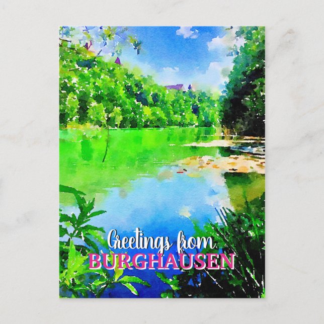 Cartão Postal Burghausen Wöhrsebad (Baviera) (Frente)