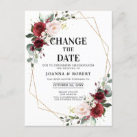 Burgundy Blush Floral Alterar a Data