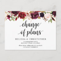 Burgundy Florals, novo plano de casamento adiado