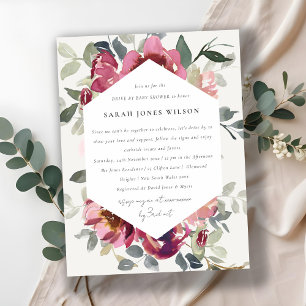 CARTÃO POSTAL BURGUNDY RED BLUSH ROSA FLORA UNIDADE POR CHÁ DE 