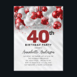 Cartão Postal Burgundy Red Silver Balloon Glitter aniversário de<br><div class="desc">Glam Moderno Burgundy Red Silver Balão Brilhante Glitter Qualquer Convite De Aniversário</div>