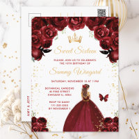 Burgundy Vermelho Cabelo Castanho Princesa Sweet S