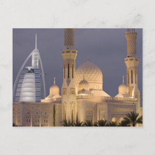 Cartão Postal Burj al Arab   Mesquita à Noite Dubai