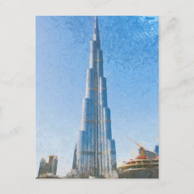 Cartão Postal Burj Khalifa, pintura de Dubai (Frente)