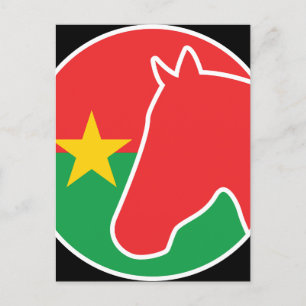 Cartão Postal Burkina Faso Cavalo Burkina Bandeira Animal Nacion
