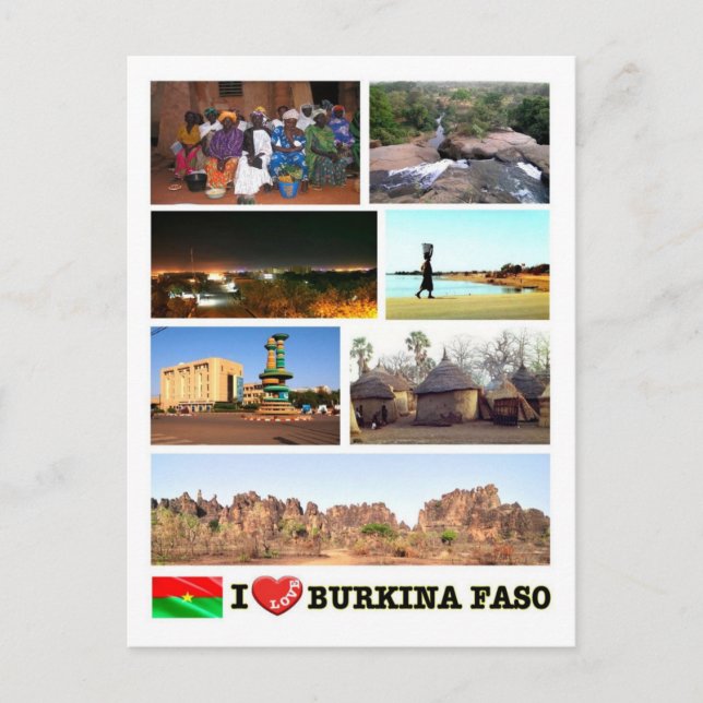 Cartão Postal Burkina Faso - Eu Amo - (Frente)
