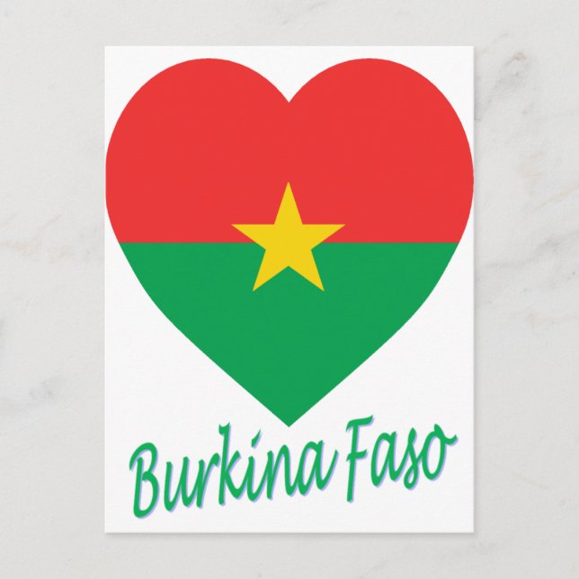 Cartão Postal Burkina Faso Flag Heart (Frente)