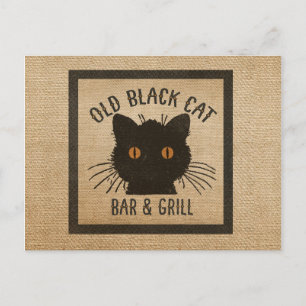 Cartão Postal Burlap Old Black CA Bar e Grill