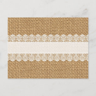 Cartão Postal Burlap with Delicate Lace - Estilo do Chique