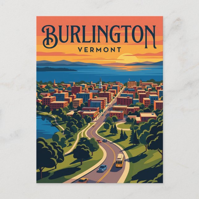 Cartão Postal Burlington EUA (Frente)