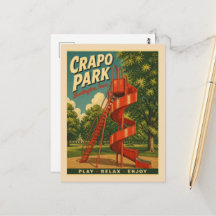 Burlington, Iowa Crapo Park Deslize Vermelho Retro