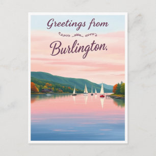 Cartão Postal Burlington, Vermont – Lago Champlain