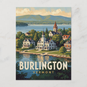 Cartão Postal Burlington Vermont Montanha Adirondack