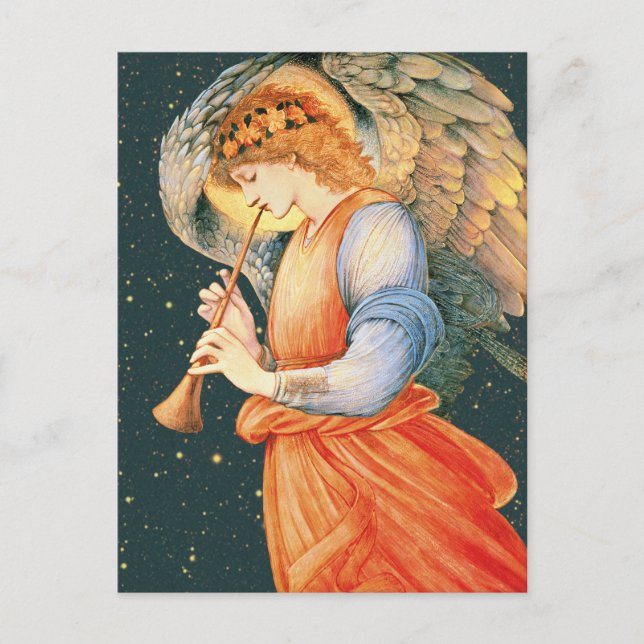 Cartão Postal Burne-Jones Angel tocando uma bandeira CC1130 (Frente)