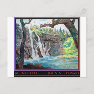 Cartão Postal Burney Falls Watercolor
