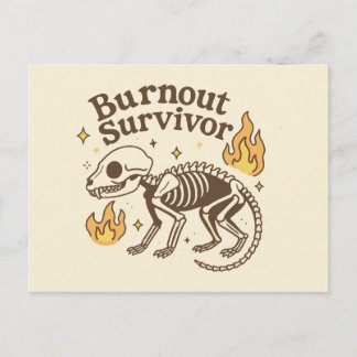 Cartão Postal Burnout Survivor Possum Skeleton