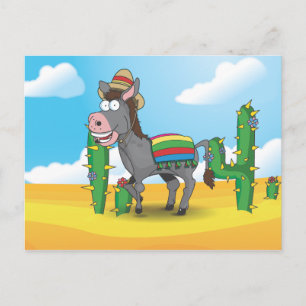Cartão Postal Burro Mexicano