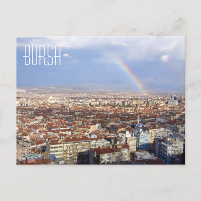 Cartão Postal Bursa Turquia Arco-Íris (Frente)