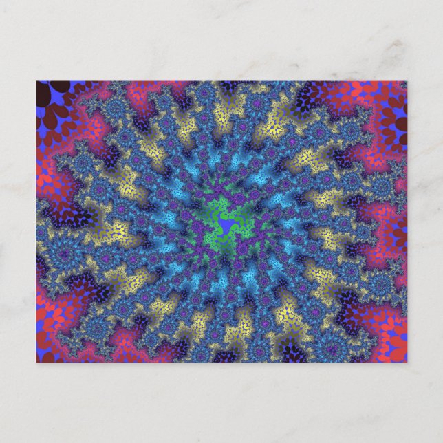 Cartão Postal Burst de Seafoam Rosa (Frente)