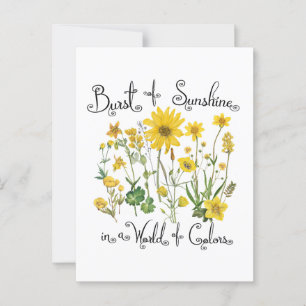 Cartão Postal Burst of Sunshine em um Mundo de Cores