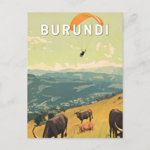 Cartão Postal Burundi Illustration Viagem Art Vintage
