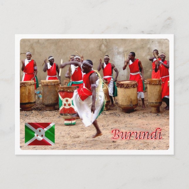 Cartão Postal Burundi - Spectacle de Tambours - (Frente)