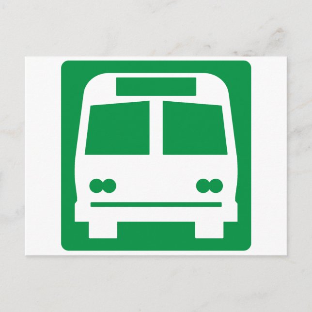 Cartão Postal Bus Parar Sinal de Estrada (Frente)