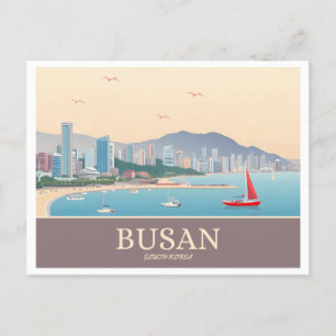 Cartão Postal Busan South Korea Pastel Viagem