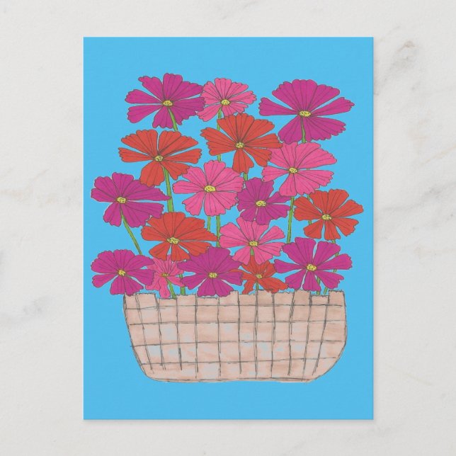 Cartão Postal Bushel do Cosmos Brilhante (Frente)
