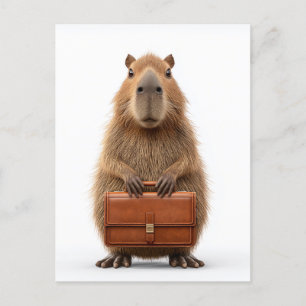 Cartão Postal Business Capybara com Briefcase
