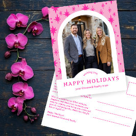 Cartão Postal Business Corporate Holiday Stars CUSTOM Arch PHOTO