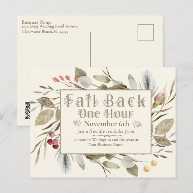 Cartão Postal Business Daylight Savings Time Postcard (Frente/Verso)