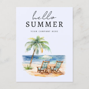 Cartão Postal Business Hello Summer Beach personalizado