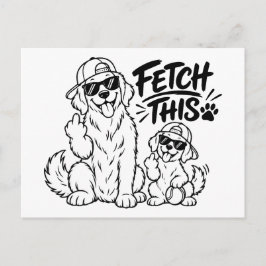 Cartão Postal BUSQUE ESTE Presente Pai de Cachorro Engraçado Pre