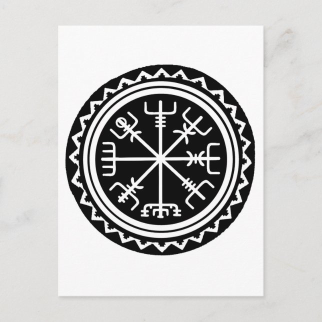 Cartão Postal Bússola Viking Vegvisir (Frente)