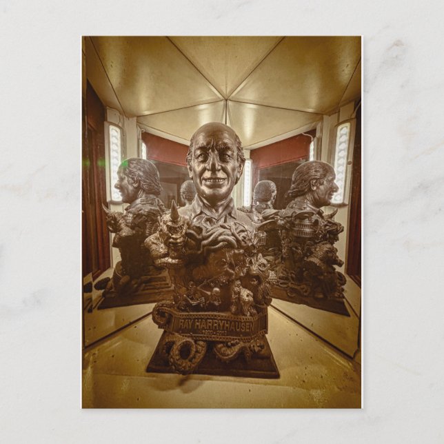 Cartão Postal Busto de Bronze Figura Histórica (Frente)