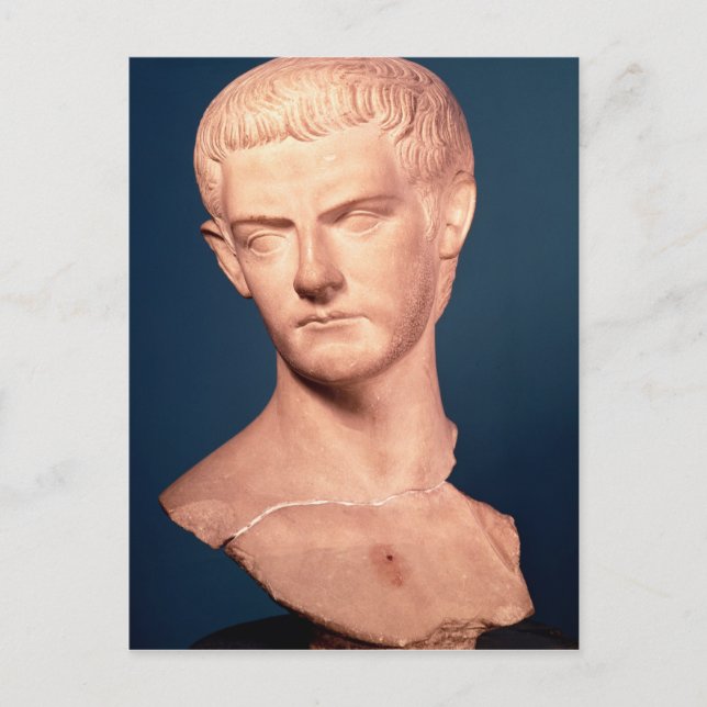 Cartão Postal Busto do Imperador Caligula da Trácia, c.39-40 AD (Frente)
