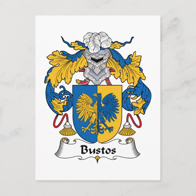 Cartão Postal Bustos Family Crest (Frente)