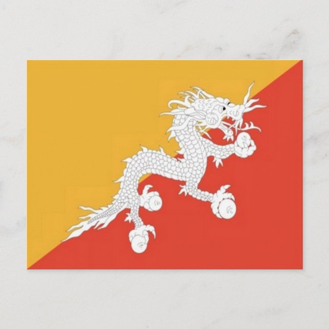Cartão Postal Butão - Bandeira - (Frente)