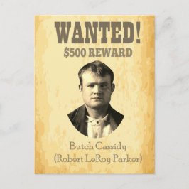 Cartão Postal Butch Cassidy queria 🚨 Poster da Lei Ocidental Se
