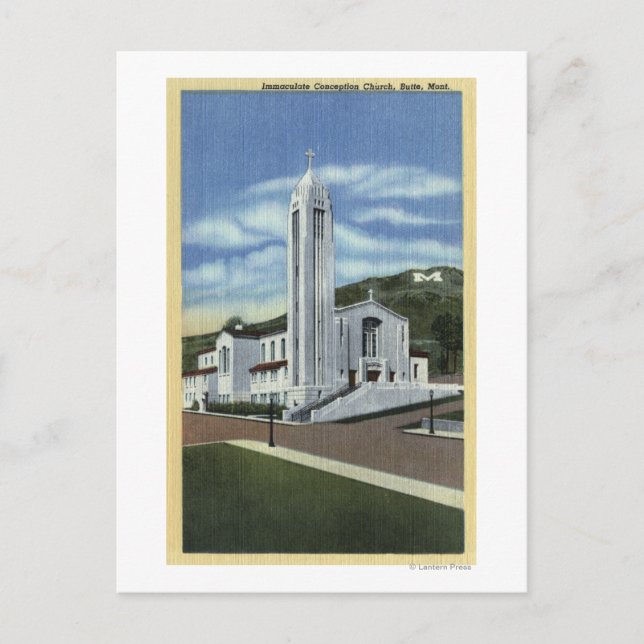 Cartão Postal Butte, Montana - Igreja Imaculada da Concepção (Frente)