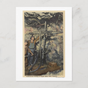 Cartão Postal Butte, Montana - Perfuração subterrânea em Cobre