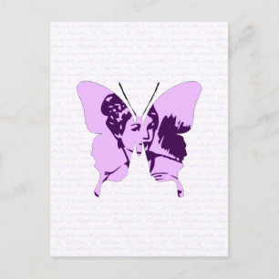 Cartão Postal Butterfly Collage Cameo