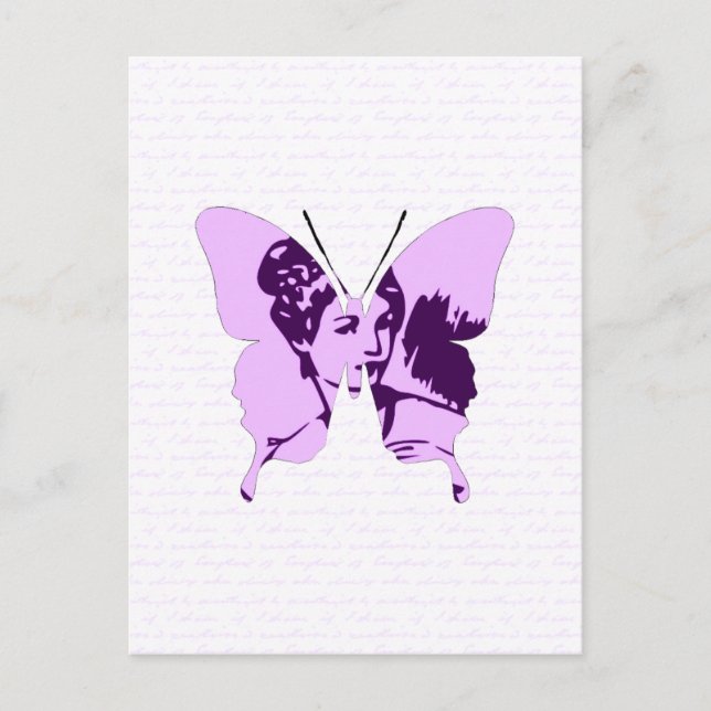 Cartão Postal Butterfly Collage Cameo (Frente)
