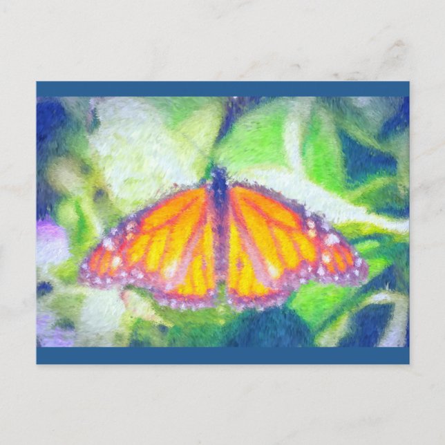 Cartão Postal Butterfly impressionista (Frente)