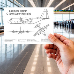Cartão Postal C-130 Hércules - Planos de avião para Blueprint BD