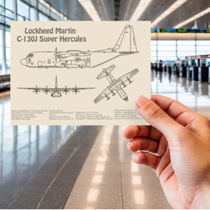 Cartão Postal C-130 Hércules - Planos de Impressão de Avião SD