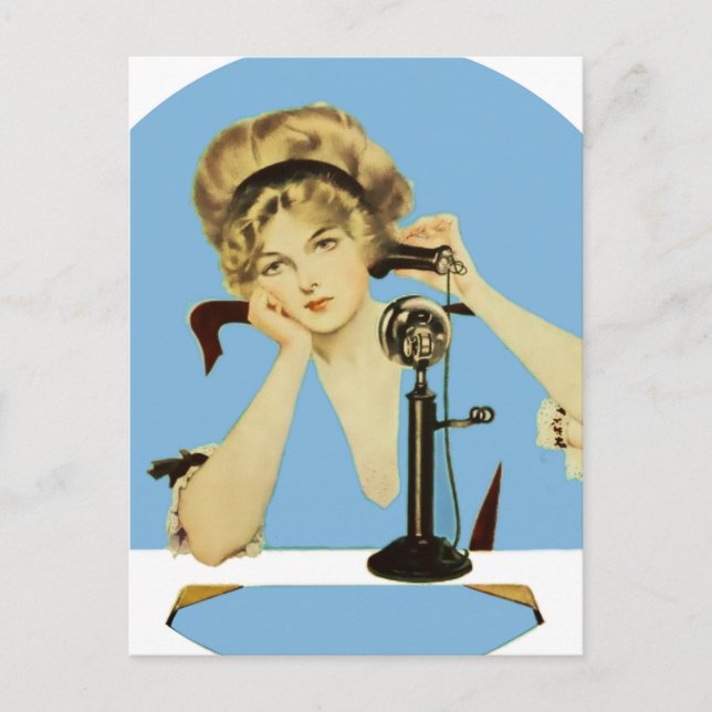 Cartão Postal C Coles Phillips ‘Fadeaway Girl’ "Long Distance" (Frente)