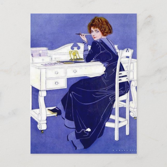 Cartão Postal C Coles Phillips ‘Fadeaway Girl’ "Querido ou Caro (Frente)
