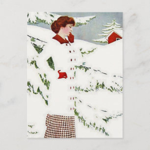 Cartão Postal C Coles Phillips ‘Garota Desvanecente’ “Paisagem d